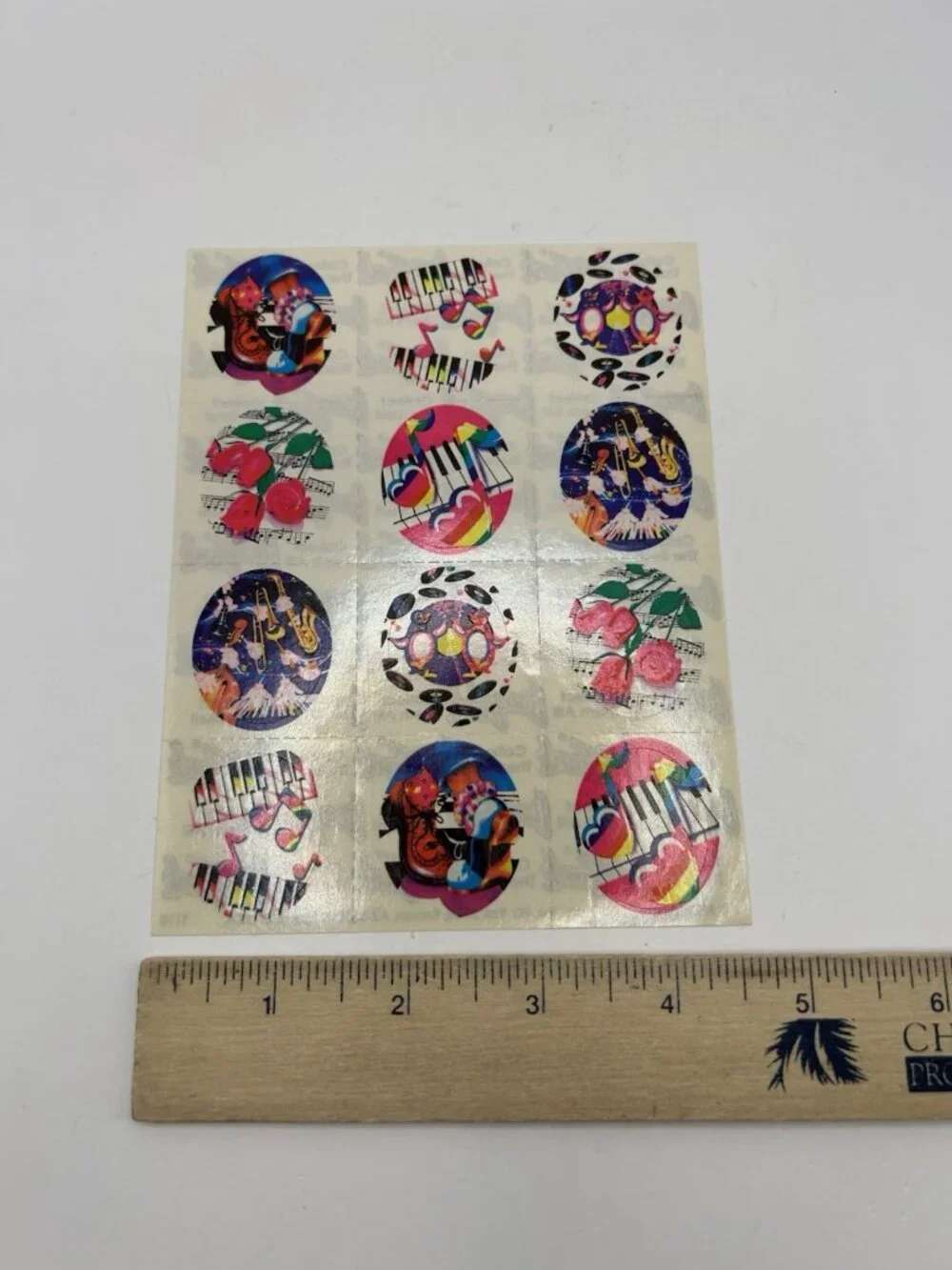 Lisa Frank #S110 Piano Music Roses FULL SHEET Stickers Dancing Penguins VINTAGE